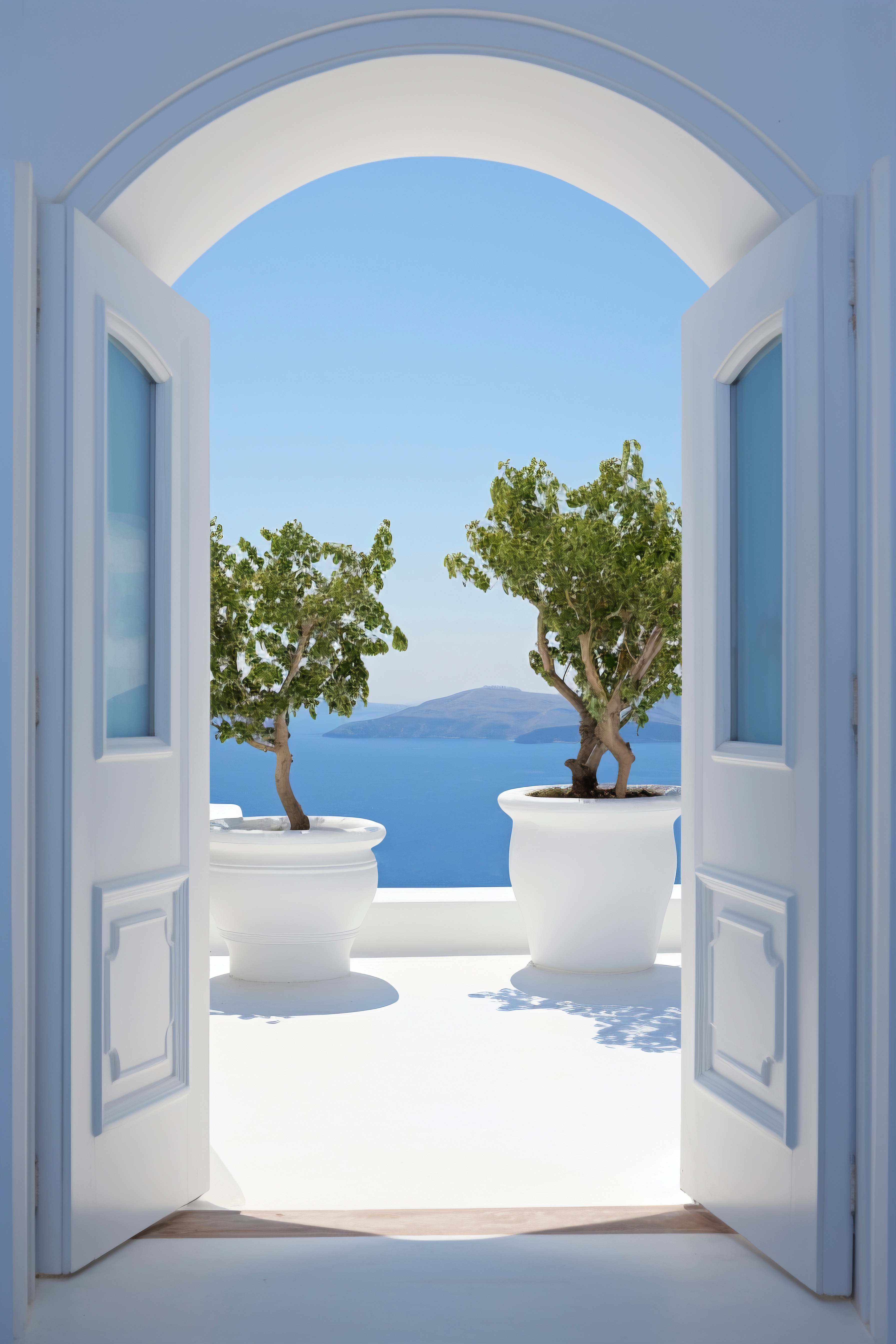 Image showing a person relaxing or recovering in a beautiful Greek setting