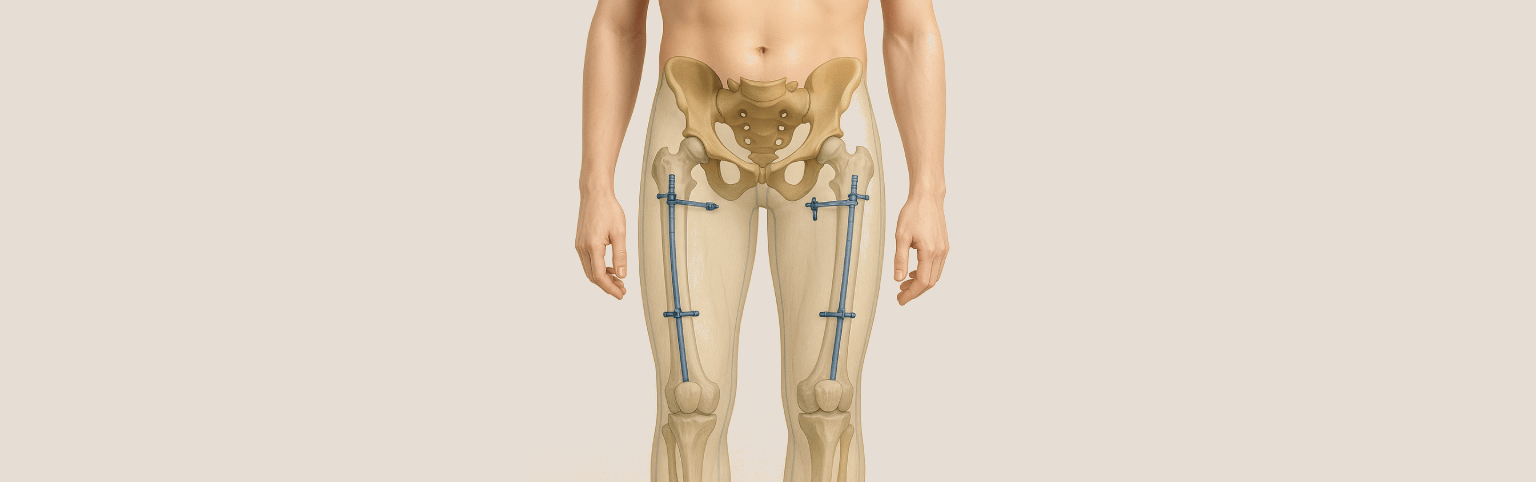 Conceptual image representing limb lengthening or increased height